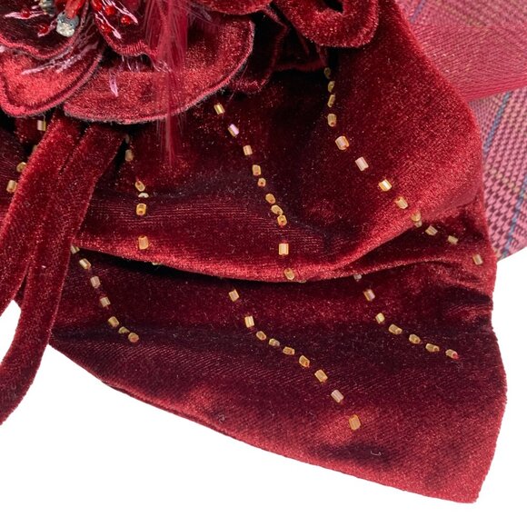 Donna Vinci Plaid Organza Embellished Kentucky Derby Wedding Church Hat VTG main image 11
